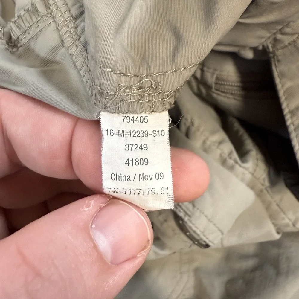 REI Pants Mens Large (Fits 30x31) Tan Beige Cargo Nylon UPF‎ 50+ Hiking Outdoors